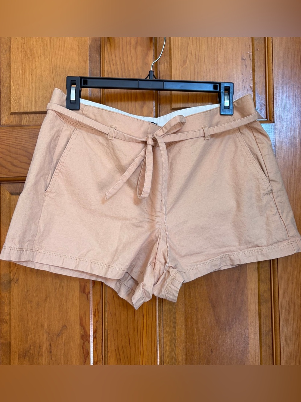 J. Crew Peach Tie-Waist Cotton Shorts